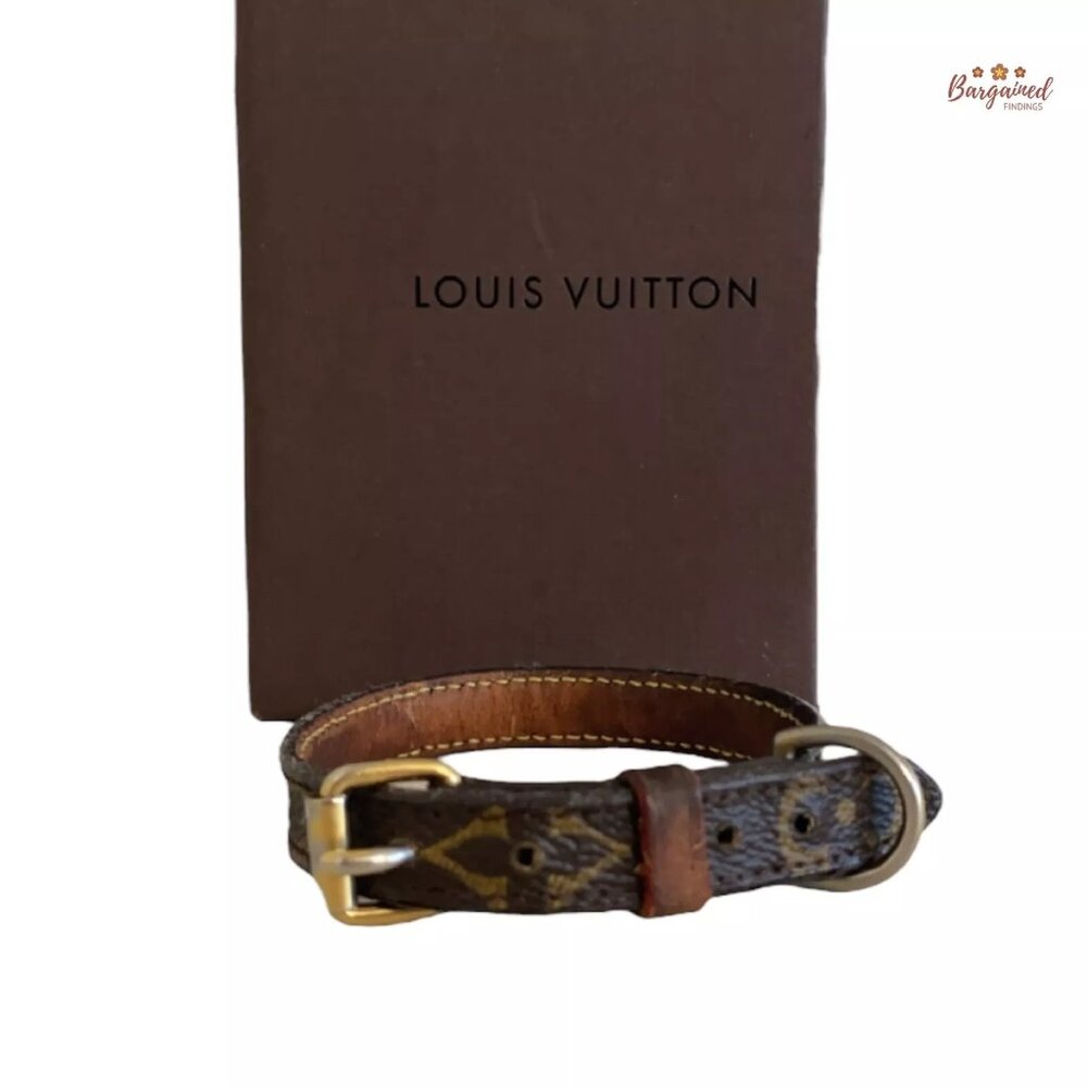 Authentic Louis Vuitton Vintage Brown Monogram Canvas Leather Bracelet - XS/S